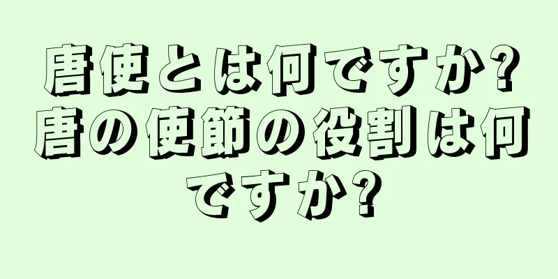 唐使とは何ですか?唐の使節の役割は何ですか?