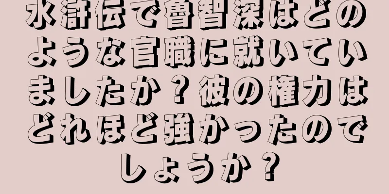 水滸伝で魯智深はどのような官職に就いていましたか？彼の権力はどれほど強かったのでしょうか？