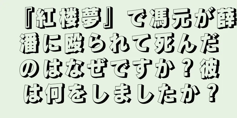 『紅楼夢』で馮元が薛潘に殴られて死んだのはなぜですか？彼は何をしましたか？