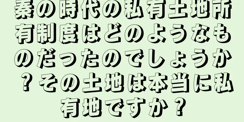 秦の時代の私有土地所有制度はどのようなものだったのでしょうか？その土地は本当に私有地ですか？