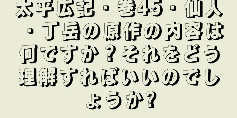 太平広記・巻45・仙人・丁岳の原作の内容は何ですか？それをどう理解すればいいのでしょうか?
