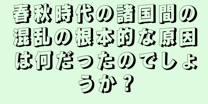 春秋時代の諸国間の混乱の根本的な原因は何だったのでしょうか？