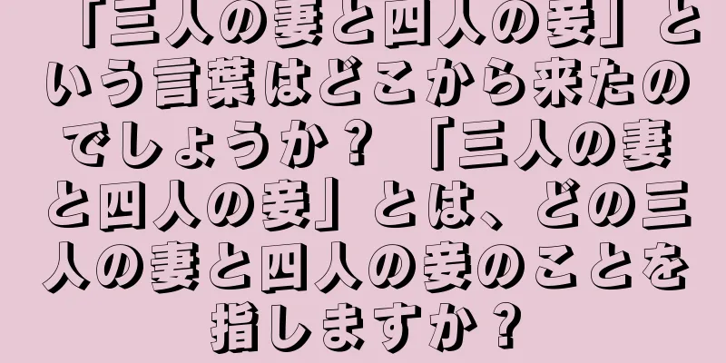 「三人の妻と四人の妾」という言葉はどこから来たのでしょうか？ 「三人の妻と四人の妾」とは、どの三人の妻と四人の妾のことを指しますか？