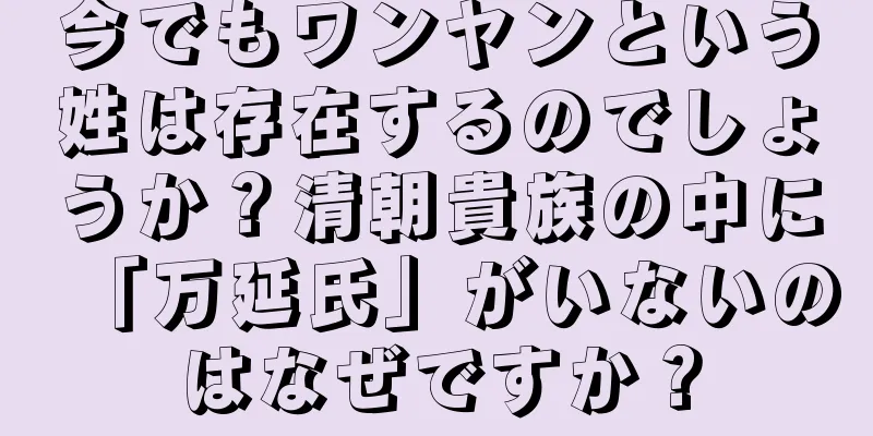今でもワンヤンという姓は存在するのでしょうか？清朝貴族の中に「万延氏」がいないのはなぜですか？