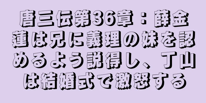 唐三伝第36章：薛金蓮は兄に義理の妹を認めるよう説得し、丁山は結婚式で激怒する