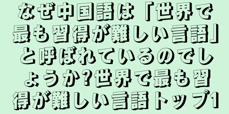 なぜ中国語は「世界で最も習得が難しい言語」と呼ばれているのでしょうか?世界で最も習得が難しい言語トップ10