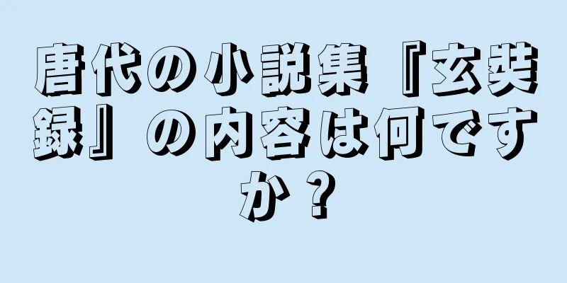 唐代の小説集『玄奘録』の内容は何ですか？