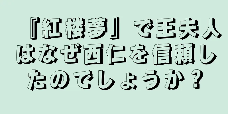 『紅楼夢』で王夫人はなぜ西仁を信頼したのでしょうか？