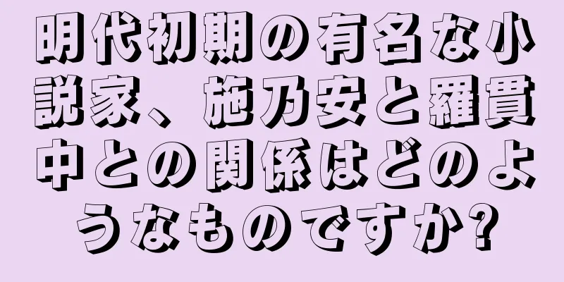 明代初期の有名な小説家、施乃安と羅貫中との関係はどのようなものですか?