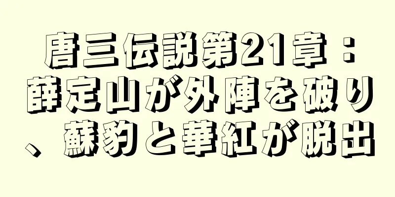 唐三伝説第21章：薛定山が外陣を破り、蘇豹と華紅が脱出