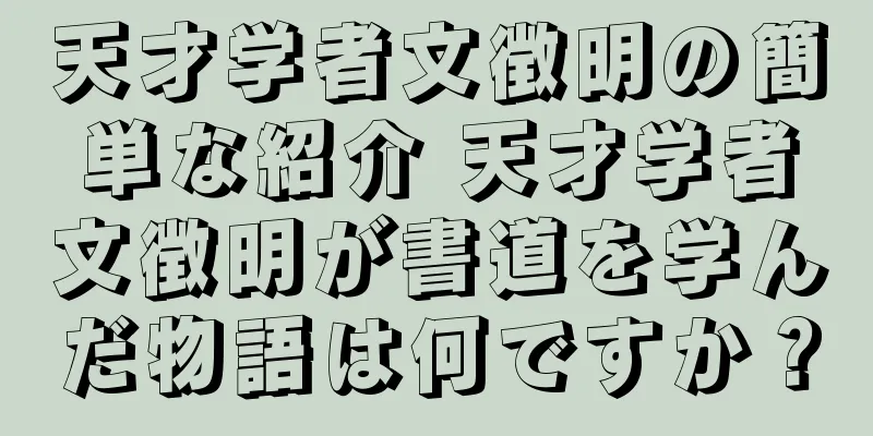 天才学者文徴明の簡単な紹介 天才学者文徴明が書道を学んだ物語は何ですか？