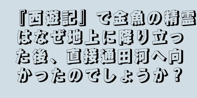 『西遊記』で金魚の精霊はなぜ地上に降り立った後、直接通田河へ向かったのでしょうか？