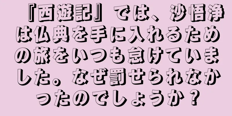 『西遊記』では、沙悟浄は仏典を手に入れるための旅をいつも怠けていました。なぜ罰せられなかったのでしょうか？