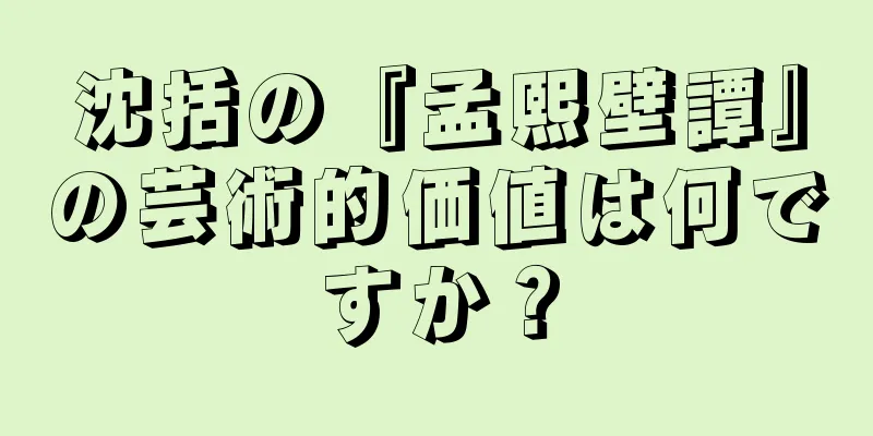 沈括の『孟熙壁譚』の芸術的価値は何ですか？