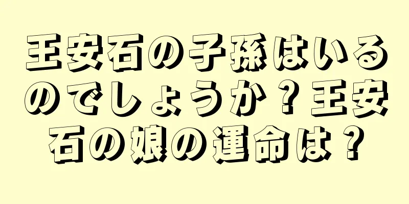 王安石の子孫はいるのでしょうか？王安石の娘の運命は？