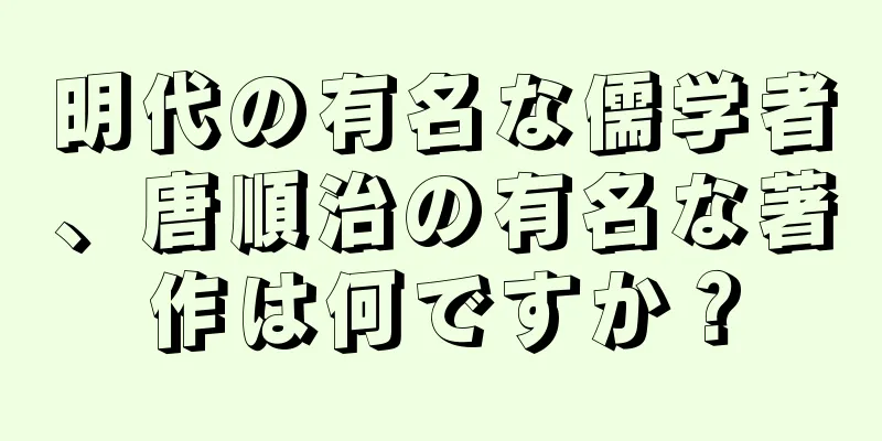 明代の有名な儒学者、唐順治の有名な著作は何ですか？