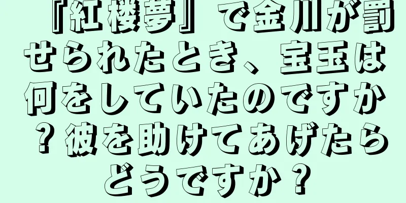 『紅楼夢』で金川が罰せられたとき、宝玉は何をしていたのですか？彼を助けてあげたらどうですか？