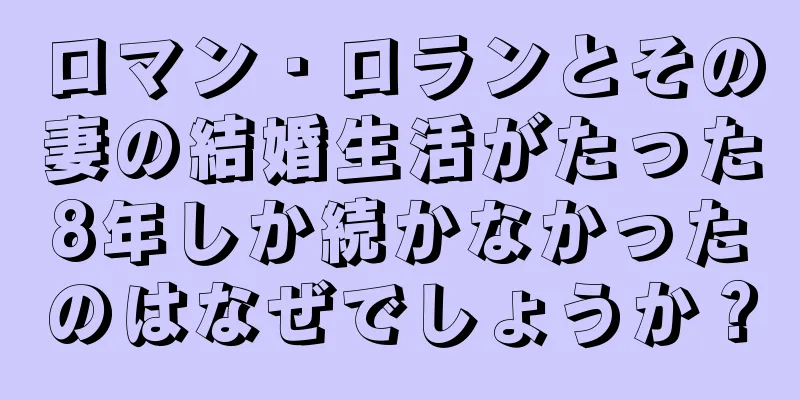 ロマン・ロランとその妻の結婚生活がたった8年しか続かなかったのはなぜでしょうか？