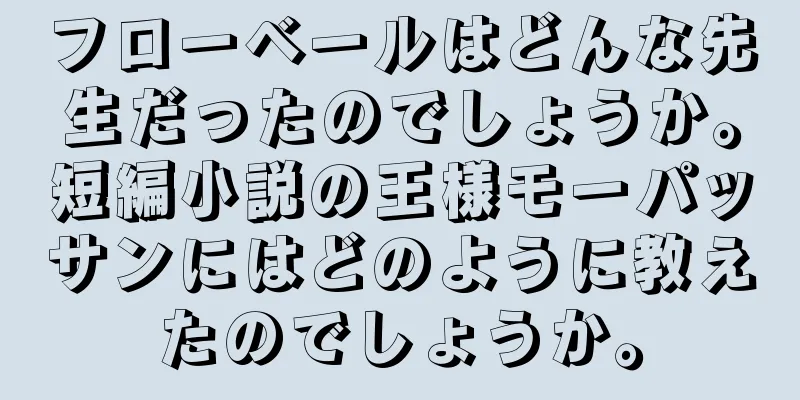フローベールはどんな先生だったのでしょうか。短編小説の王様モーパッサンにはどのように教えたのでしょうか。