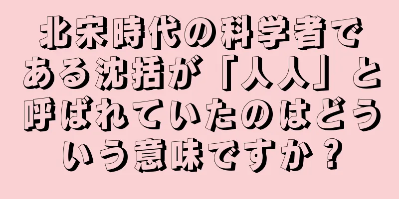 北宋時代の科学者である沈括が「人人」と呼ばれていたのはどういう意味ですか？