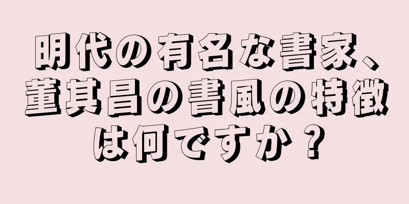 明代の有名な書家、董其昌の書風の特徴は何ですか？
