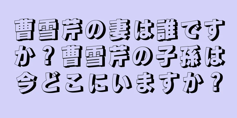 曹雪芹の妻は誰ですか？曹雪芹の子孫は今どこにいますか？