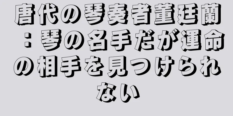 唐代の琴奏者董廷蘭：琴の名手だが運命の相手を見つけられない