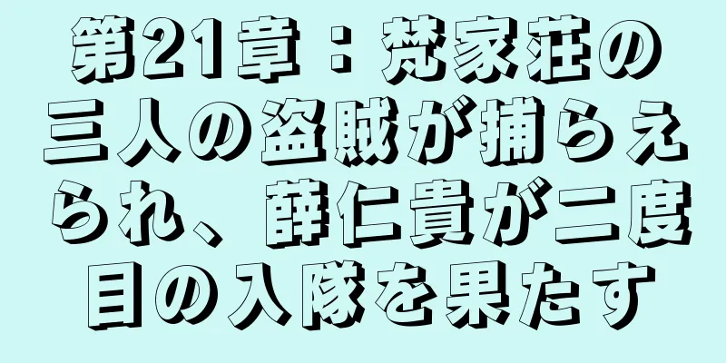 第21章：梵家荘の三人の盗賊が捕らえられ、薛仁貴が二度目の入隊を果たす