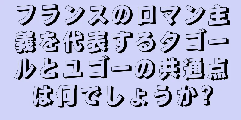 フランスのロマン主義を代表するタゴールとユゴーの共通点は何でしょうか?