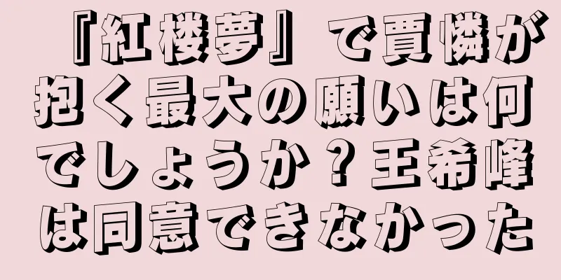 『紅楼夢』で賈憐が抱く最大の願いは何でしょうか？王希峰は同意できなかった