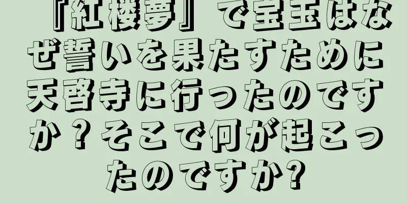 『紅楼夢』で宝玉はなぜ誓いを果たすために天啓寺に行ったのですか？そこで何が起こったのですか?
