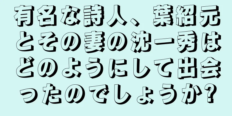 有名な詩人、葉紹元とその妻の沈一秀はどのようにして出会ったのでしょうか?