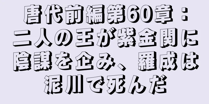 唐代前編第60章：二人の王が紫金関に陰謀を企み、羅成は泥川で死んだ