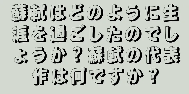 蘇軾はどのように生涯を過ごしたのでしょうか？蘇軾の代表作は何ですか？