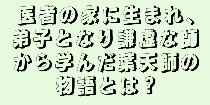 医者の家に生まれ、弟子となり謙虚な師から学んだ葉天師の物語とは？