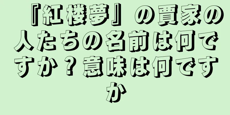 『紅楼夢』の賈家の人たちの名前は何ですか？意味は何ですか