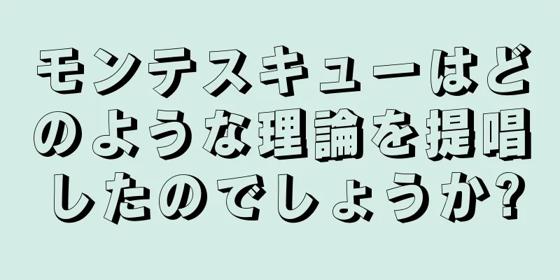 モンテスキューはどのような理論を提唱したのでしょうか?