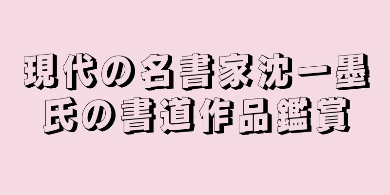 現代の名書家沈一墨氏の書道作品鑑賞