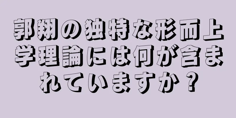郭翔の独特な形而上学理論には何が含まれていますか？