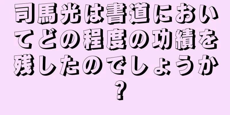 司馬光は書道においてどの程度の功績を残したのでしょうか？