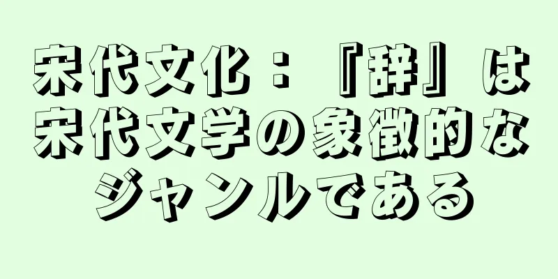 宋代文化：『辞』は宋代文学の象徴的なジャンルである