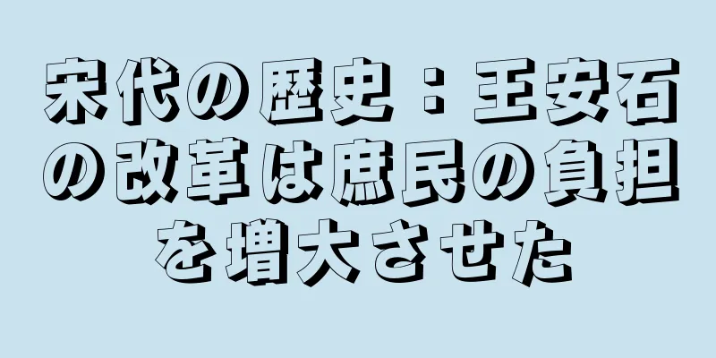宋代の歴史：王安石の改革は庶民の負担を増大させた