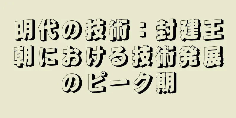 明代の技術：封建王朝における技術発展のピーク期