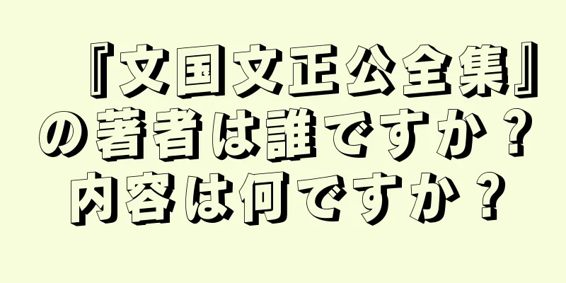 『文国文正公全集』の著者は誰ですか？内容は何ですか？