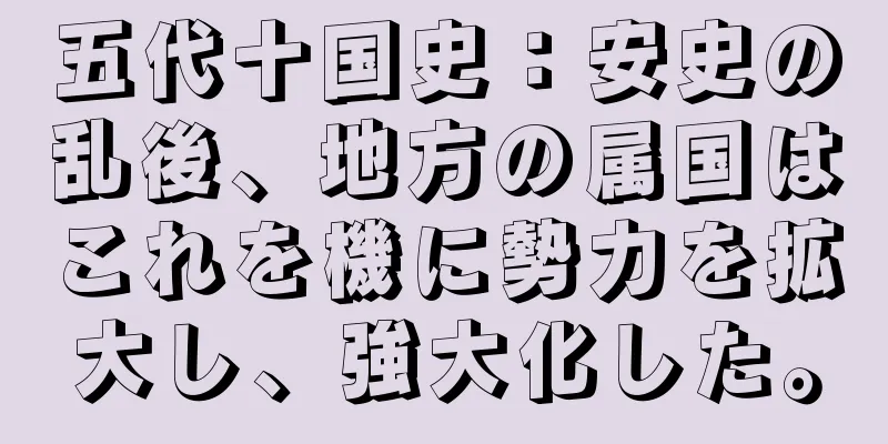 五代十国史：安史の乱後、地方の属国はこれを機に勢力を拡大し、強大化した。