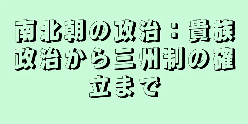 南北朝の政治：貴族政治から三州制の確立まで