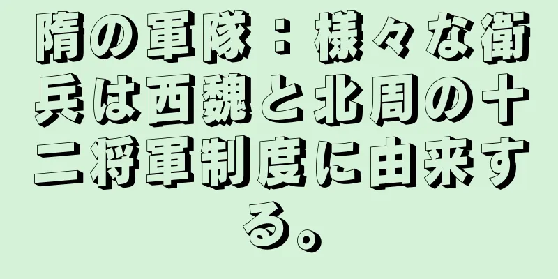 隋の軍隊：様々な衛兵は西魏と北周の十二将軍制度に由来する。