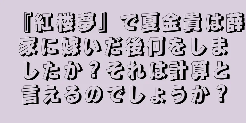 『紅楼夢』で夏金貴は薛家に嫁いだ後何をしましたか？それは計算と言えるのでしょうか？