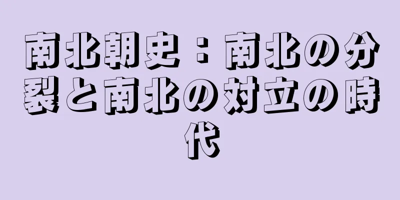 南北朝史：南北の分裂と南北の対立の時代