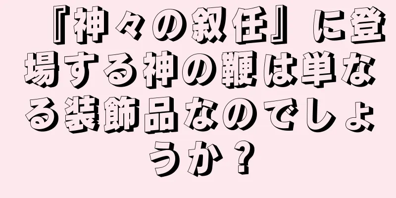 『神々の叙任』に登場する神の鞭は単なる装飾品なのでしょうか？